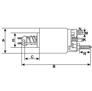 Solénoide compatible pour démarreur REMY (DELCO) 19024763 - vue 3