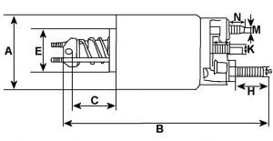 Solénoide compatible pour démarreur ZM 1405 - vue 3
