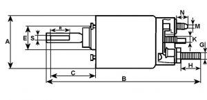 Solénoide compatible pour démarreur HITACHI S25163F - vue 3