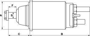 Solénoide compatible pour démarreur MITSUBISHI M8T60871 - vue 3