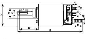Solénoide compatible pour démarreur DENSO 2280005360 - vue 3