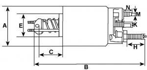 Solénoide compatible pour démarreur LUCAS 76732 - vue 3