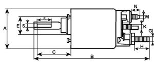 Solénoide compatible pour démarreur MITSUBISHI M3T67771 - vue 3