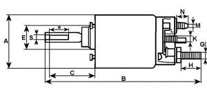 Solénoide compatible pour démarreur MITSUBISHI M371XB2271 - vue 3