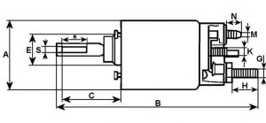 Solénoide compatible pour démarreur MITSUBISHI M2T78481 - vue 3