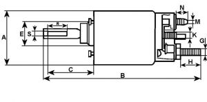 Solénoide compatible pour démarreur MITSUBISHI M4T95076 - vue 3