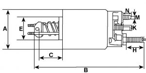 Solénoide compatible pour démarreur MITSUBISHI M8T61171 - vue 2