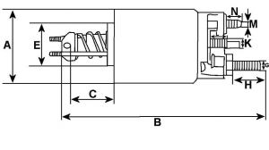Solénoide Bosch pour démarreur BOSCH 0001371007 - vue 3