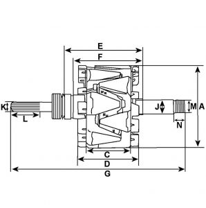 Rotor d'alternateur compatible pour BOSCH 0120489585 - vue 8