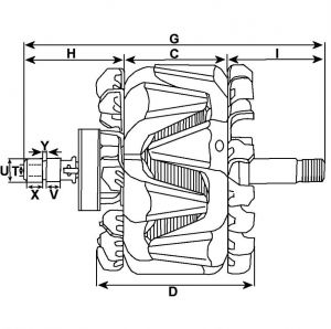 Rotor d'alternateur compatible pour REMY (DELCO) 1102881 - vue 3
