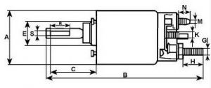 Solénoide compatible pour démarreur BOSCH 0001230021 - CAO231223