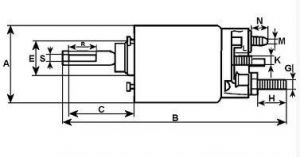 Solénoide compatible pour démarreur BOSCH 0001107443 - Schéma