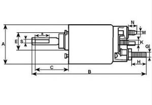 Solénoide compatible pour démarreur FORD 6816678 - Schéma