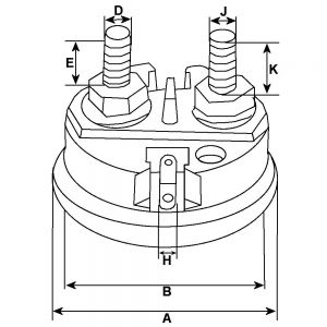 Solénoide compatible pour démarreur REMY (DELCO) 19011523 - vue 3