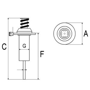Plongeur compatible pour démarreur DENSO 1280000551 - Schéma Plongeur pour démarreur DENSO 0280004800