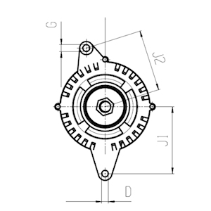 Côtes et dimensions de l'alternateur 116633