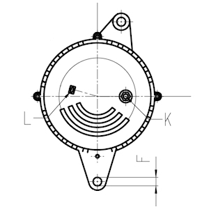 Côtes et dimensions de l'alternateur 116633