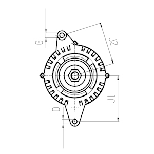 Cotes et dimensions de l'alternateur 116323-3