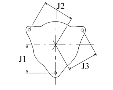 Côtes et dimensions de l'alternateur