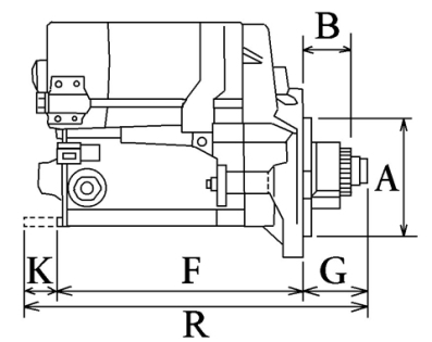 Côtes et dimensions du démarreur