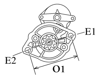Côtes et dimensions du démarreur