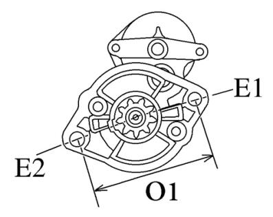 Côtes et dimensions du démarreur