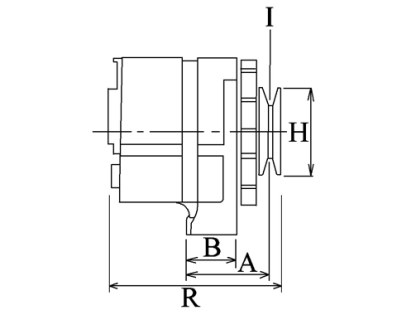 Côtes et dimensions de l'alternateur