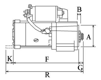Côtes et dimensions du démarreur