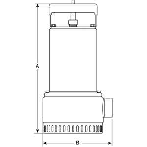 Côtes et dimensions de la pompe de relevage Comex Vortex 75