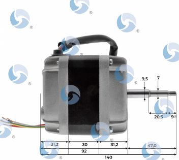 Moteur VMC ELCO avec 2 vitesses - vue de profil