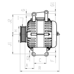 schema dimension alternateur BOSCH 0124625081