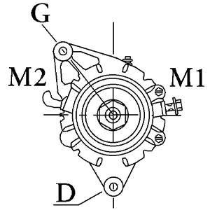 Côtes et dimensions de l'alternateur